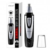 ZORAMI Ear and Nose Hair Trimmer Clipper - 2024 Professional Painless Eyebrow & Facial Hair Trimmer for Men Women, Battery-Operated Trimmer with IPX7 Waterproof, Dual Edge Blades for Easy Cleansing Black