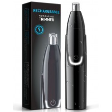 ZORAMI Rechargeable Ear and Nose Hair Trimmer - 2024 Professional Painless Eyebrow & Facial Hair Trimmer for Men Women, Powerful Motor and Dual-Edge Blades for Smoother Cutting Black